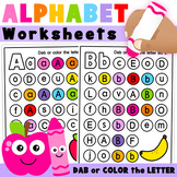 Alphabet Find and Dab Worksheets for Preschool & Kindergar