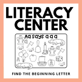 Literacy Center for Finding Beginning Letters & Sounds