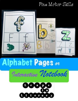 Preview of Interactive Alphabet Notebook/Fine Motor Worksheets