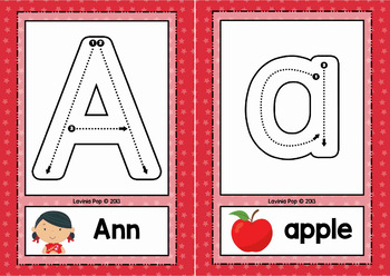 alphabet tracing cards with correct letter formation by
