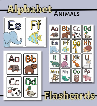Alphabet Flash Cards - Animals by Lilac Prints | TPT