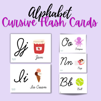 Preview of Alphabet Flash Cards (Cursive Letters)