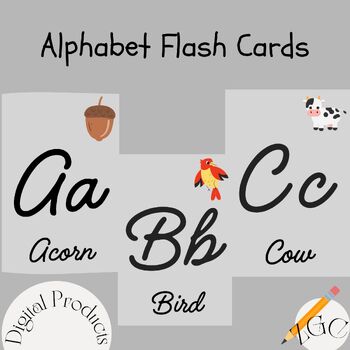 Preview of Printable Alphabet Flash Cards, Homeschooling Resource, Classroom/Nursery Decor