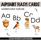 Alphabet Flash Cards | Simple Nature Watercolor
