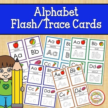 Preview of Alphabet Flash Cards Trace Cards