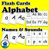 Alphabet Flash Cards, Uppercase, Lowercase, Letter Names, 