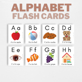 Alphabet Flash Cards (Uppercase and Lowercase Letters with Pictures)