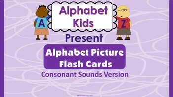 Preview of Alphabet Flash Cards for Consonant Sounds for Google Classroom