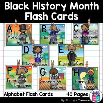 Preview of Alphabet Flash Cards for Early Readers - Black History Month