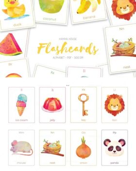 Preview of Alphabet Flash Cards for Toddler |Montessori Beautiful clip art