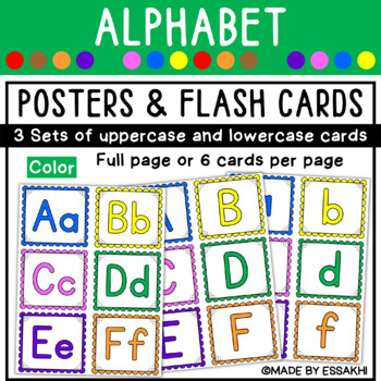 Preview of Alphabet Posters & Flash cards | Classroom Decor for letter Recognition (Color)