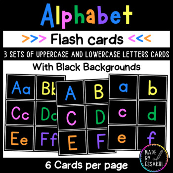 Preview of Alphabet Flash cards with Black Background