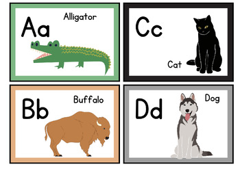 Preview of Alphabet Flashcards ~ Animal Theme