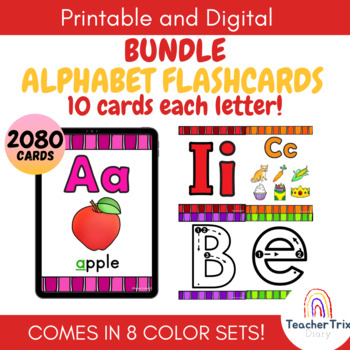 Preview of Alphabet Flashcards Bundle | Printable & Digital | Back to School