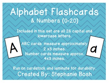 Preview of Alphabet Flash Cards ~ Capital & Lowercase