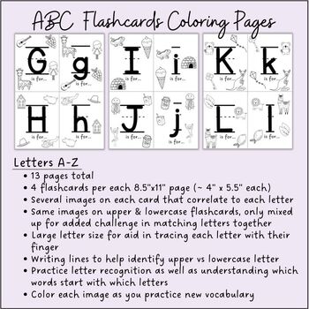 Alphabet Flashcards | Upper and Lower Case | ABC Coloring Pages ...