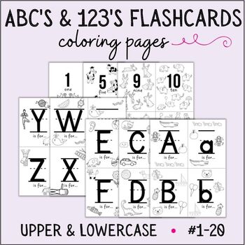 Preview of Alphabet Flashcards | Upper and Lower Case | ABC Coloring Pages | Counting Cards