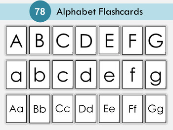 Preview of Alphabet Flash Cards - Uppercase & Lowercase, Letters, ABC Cards, T-128