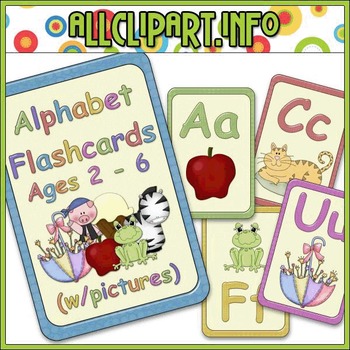 Preview of Alphabet Flashcards w/Pictures Teaching Resource