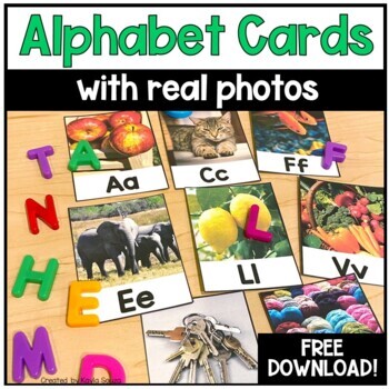 Preview of Alphabet Picture Flash Cards with Real Photos