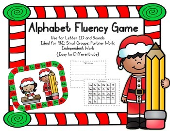 Preview of Alphabet Fluency Game {Christmas}; PreK, Kindergarten; First