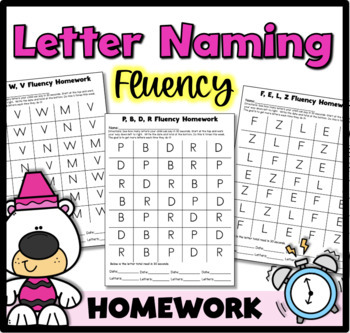 Preview of Letter Naming Alphabet Fluency Practice Pages