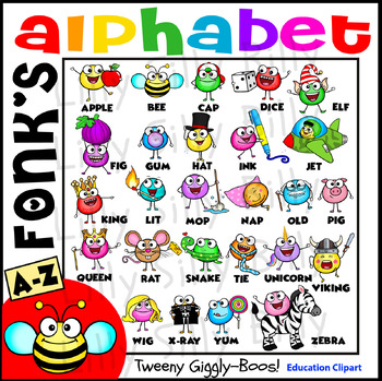 Preview of Alphabet Fonky's - Tweeny Giggly-Boo's! . {Lilly Silly Billy}