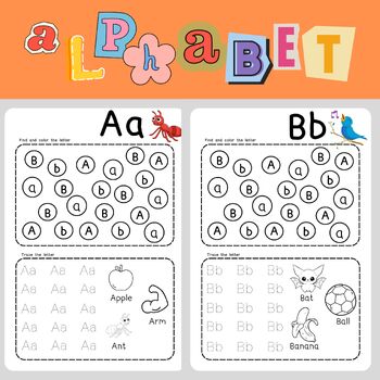 Preview of Alphabet For Kinder ll TRACE IDENTIFY AND COLOUR