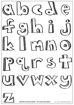 Alphabet Fun Coloring Sheet {Freebie} by Readable Creations | TpT