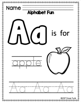 Alphabet Fun for Pre-Kindergarten PreK Sampler FREEBIE by Dovie Funk