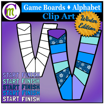 Preview of Alphabet Game Boards Clip Art Winter Edition