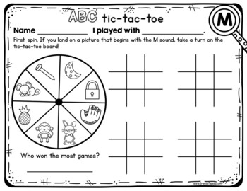 Alphabet Tic Tac Toe; European Portuguese First Words