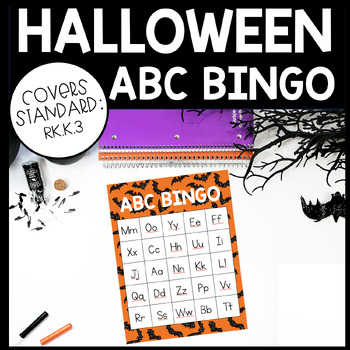 Preview of Alphabet Letter Names and Sounds Halloween Bingo Kindergarten ELA