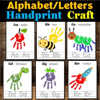 Preview of Alphabet Handprint Craft, Aa- Zz Letter Handprint Art Book