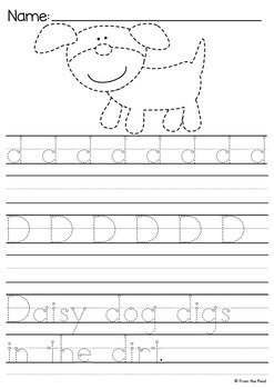 alphabet handwriting tracing worksheets by from the pond tpt