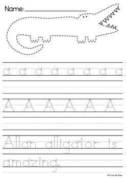 Alphabet Handwriting Tracing Worksheets by From the Pond | TpT