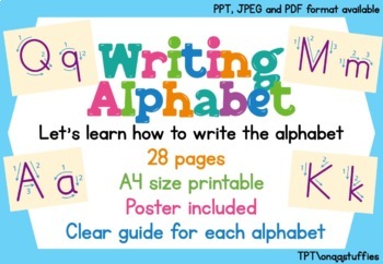 Preview of Alphabet Handwriting - How to write letters | Simple Poster |