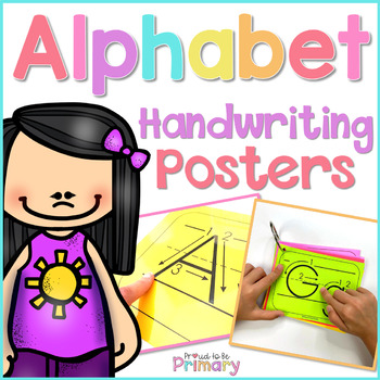 Preview of Alphabet Printing Writing Practice Cards - Alphabet Review Handwriting Posters