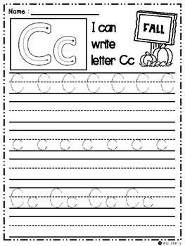 Alphabet Handwriting Practice A-Z (Fall) - Distance Learning by Miss Cherry