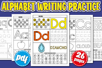 Preview of Alphabet Handwriting Practice A-Z, letter recognition games & Tracing Worksheets
