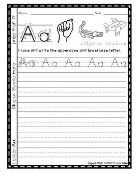 alphabet handwriting practice letter aa by teacher mommy tpt