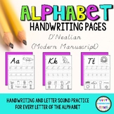 D'Nealian Modern Manuscript Alphabet ABC Handwriting Pract