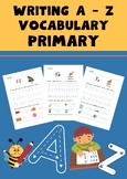 Alphabet Handwriting Practice Worksheet A-Z Vocabulary for
