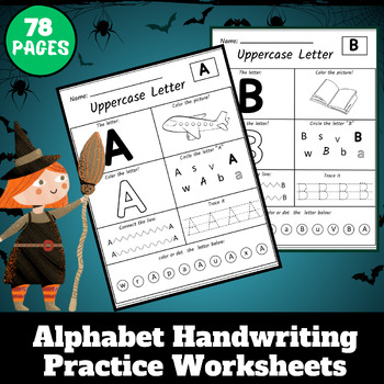 Preview of Alphabet Handwriting Practice Worksheets |Morning work  Tracing Letter Pages