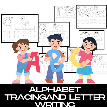 Preview of Alphabet Handwriting Practice - Writing Letters Tracing and Print Worksheets