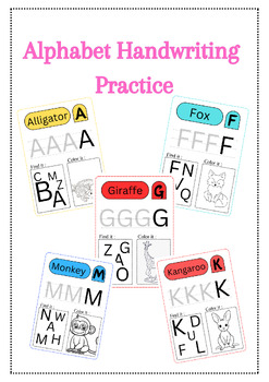 Preview of Alphabet Handwriting Practice | Writing Letters Tracing and Print Worksheets A4