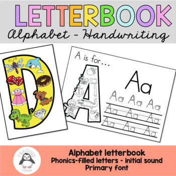 Preview of Alphabet Handwriting Practice Book with Initial Sounds Phonics 