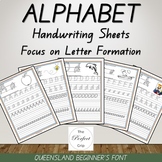Alphabet Handwriting Sheets - Queensland Beginners Font