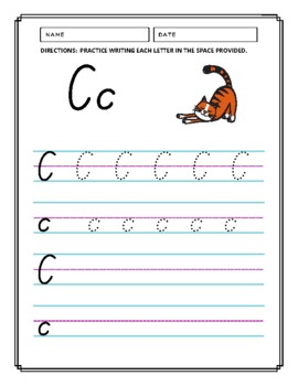 Alphabet Handwriting | Tracing Practice | A-J writing paractice book