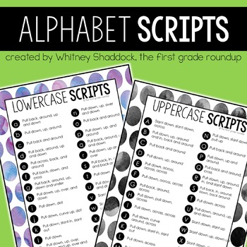 Preview of Alphabet Path Scripts for Handwriting Practice With Uppercase and Lowercase